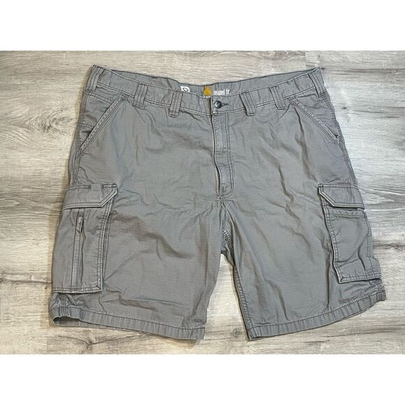 Carhartt Other - Carhartt Force Shorts‎ Mens 44x10 Gray Ripstop Cargo Relaxed Fit Utility Pockets